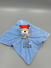 Okie Dokie Blue Puppy Lovey Rattle Mommy's All Star Baby Rattle Satin Security