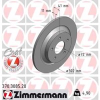 Zimmermann 2X Bremsscheibe Hinten Ø302 Mm Voll Beschichtet FüR Mazda 5 CR19 2.0