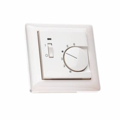 Raumthermostat für Fußbodenheizung mit Gira Standard 55 Rahmen und Netz-Schalter