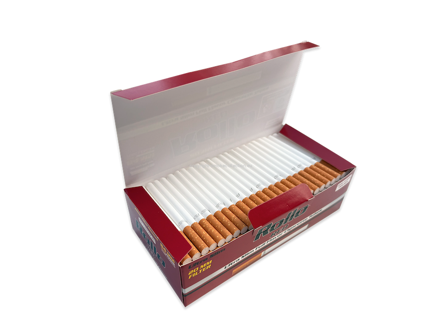 6.5mm cigarette tubes Rollo RED Ultra Slim 6.5mm Empty Filter Tubes 20mm filter long 2x200  (400ct.)