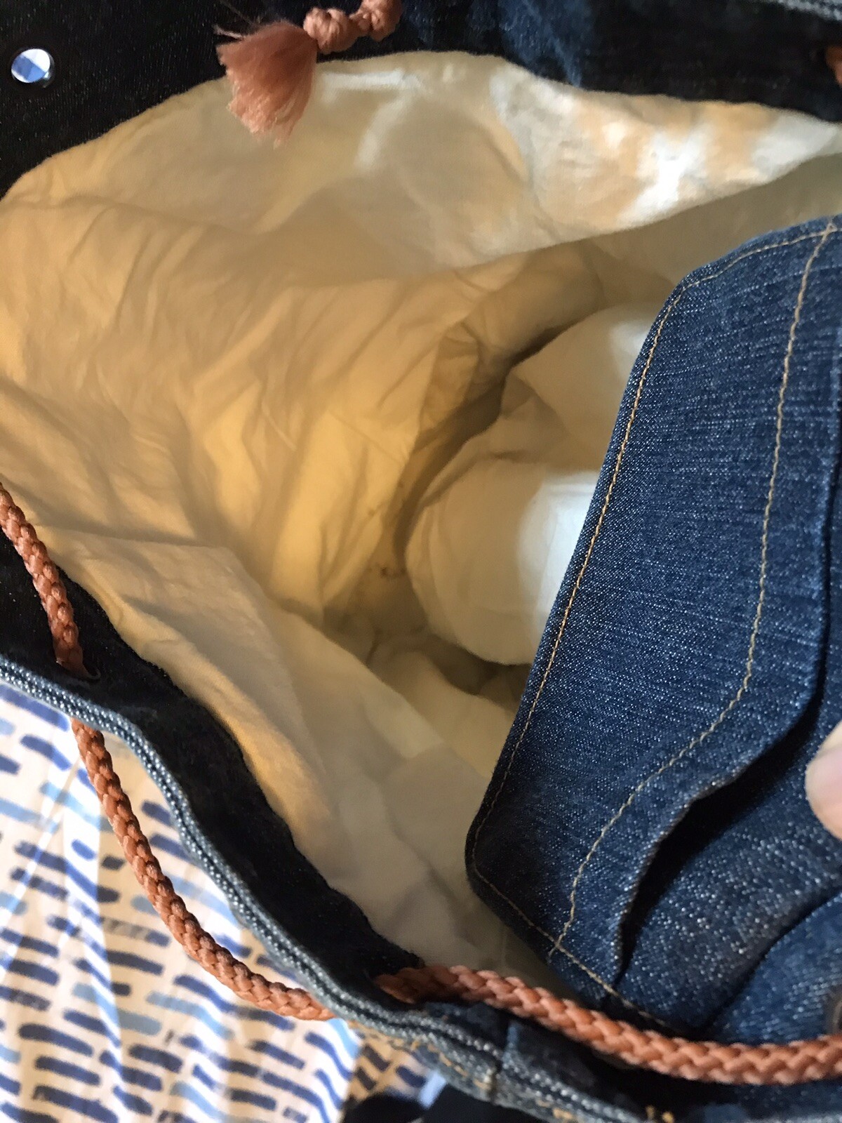 Quilted Backpack Blue Red Patchwork Backpack bag … - image 9