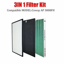 For Coway AP 3008FH Air Purifier Multi Function Activated Carbon Pre Filters Set