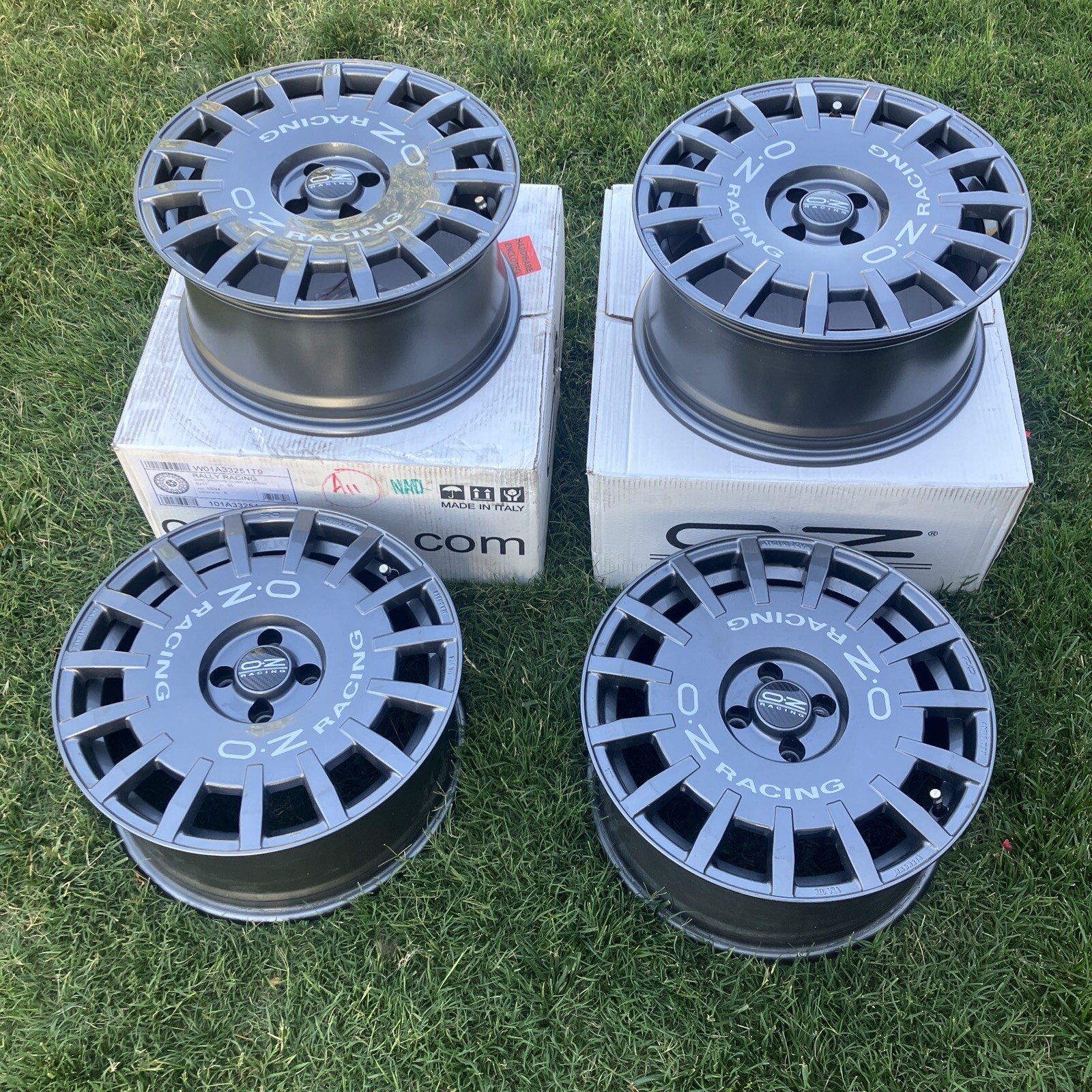 OZ Racing Rally Dark Graphite Silver Lettering 4x100 +35 E30 Mini