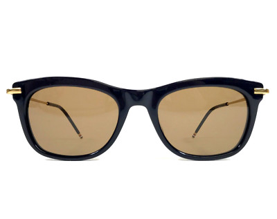 Thom Browne Sonnenbrille TB-712-C-T-NVY-GLD-52 Dunkelblau Gold Quadrat Linsen