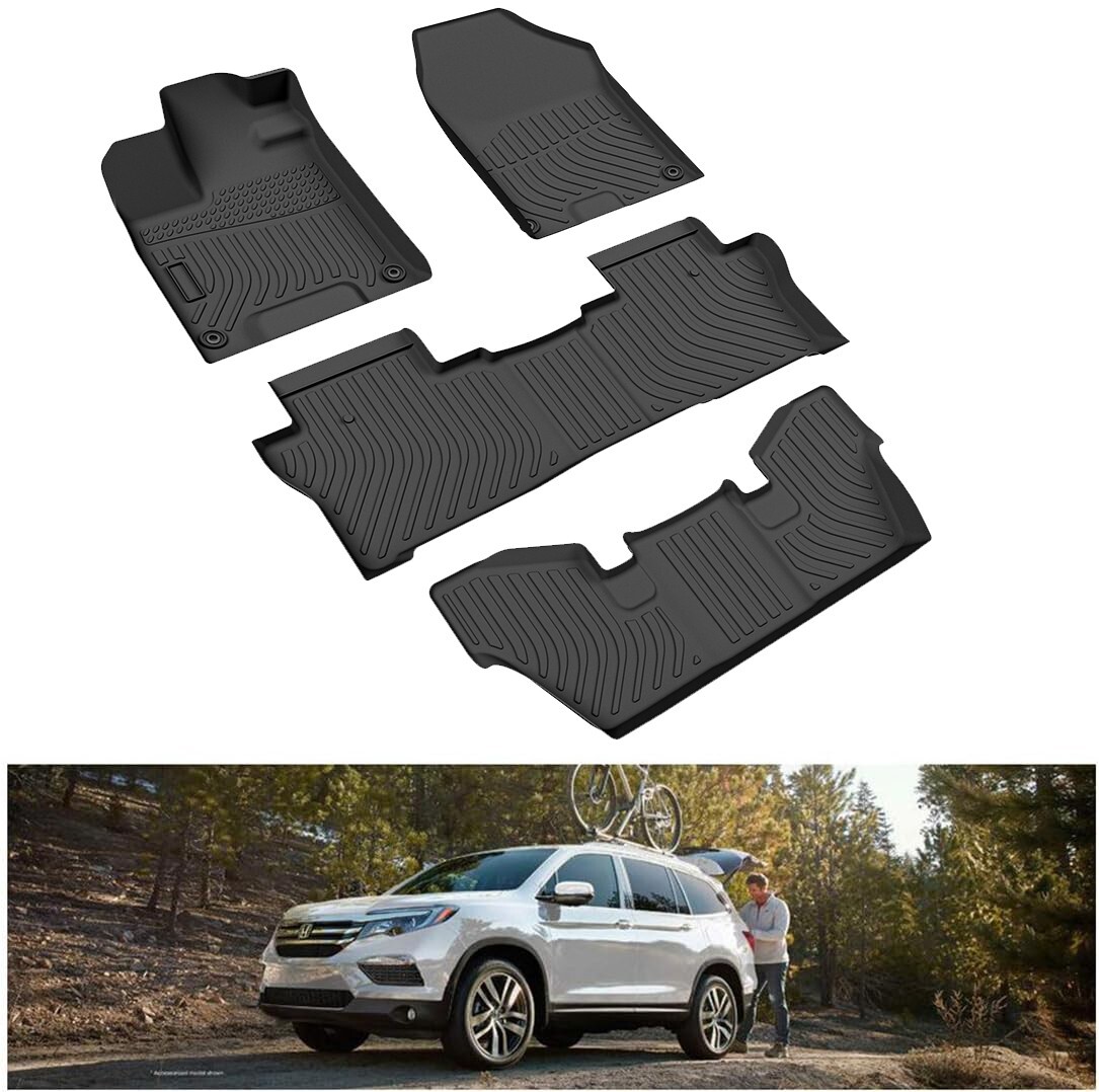 2016-2022 Honda Pilot 7-Passenger TPE All-Weather Floor Mats