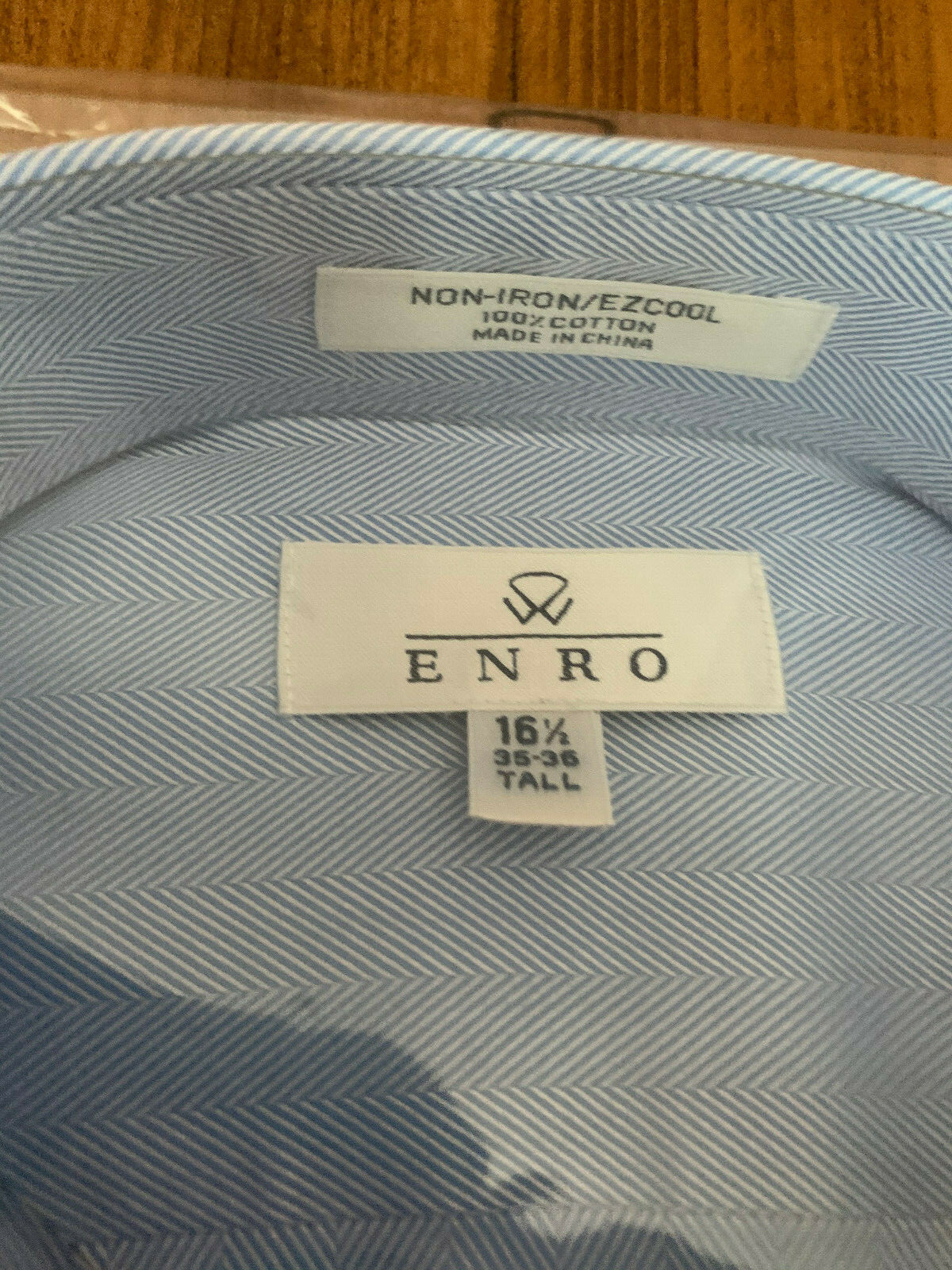 Enro EZCool NonIron Dress Shirt 16.5 35/36 Tall Blue eBay