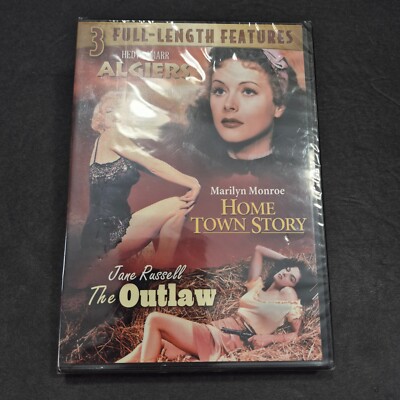 ALGIERS Hedy Lamarr, HOME TOWN STORY Marilyn Monroe, THE OUTLAW Jan Russell DVD