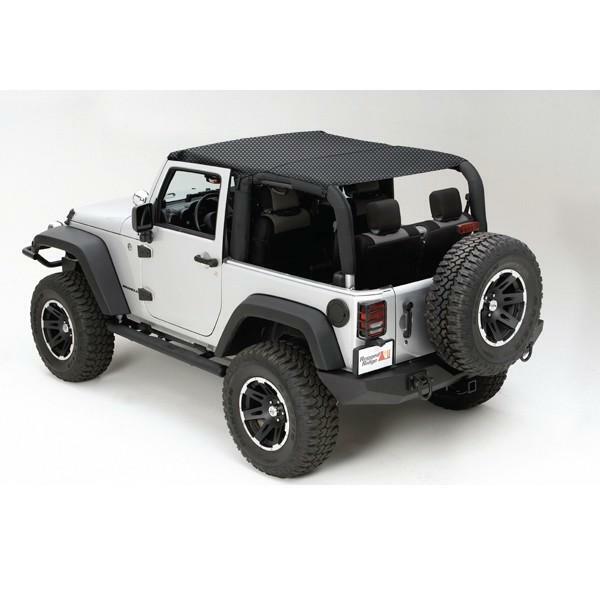 Toit en maille Jeep Wrangler JK anti chaleur pour trajets 2 portes