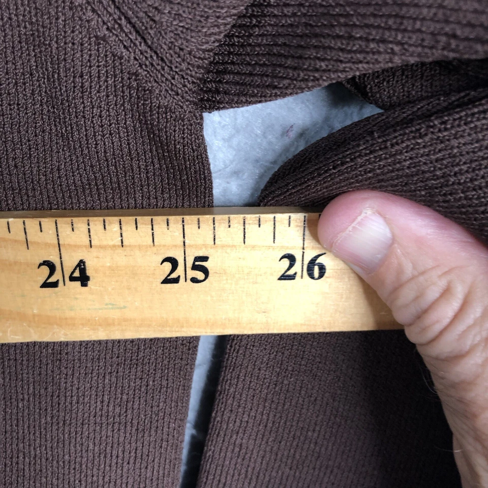 Dialogue Cardigan Womens 1X Plus Size Brown Knit Office Career Sweater - Image 4 of 4