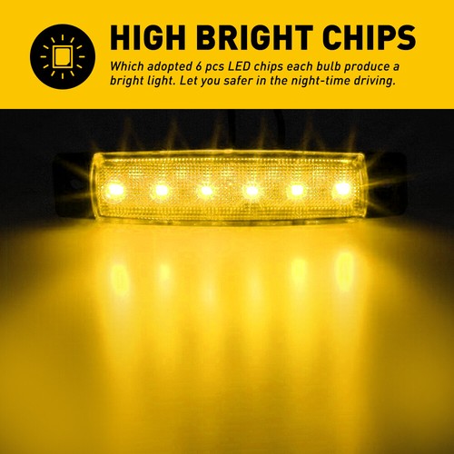 Amber Smoked Strip LED Running Signal lights Waterproof Lights For Truck Trailer - Picture 6 of 11