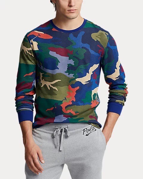 Polo Ralph Lauren Men's Multi Player Camo Waffle Knit Thermal