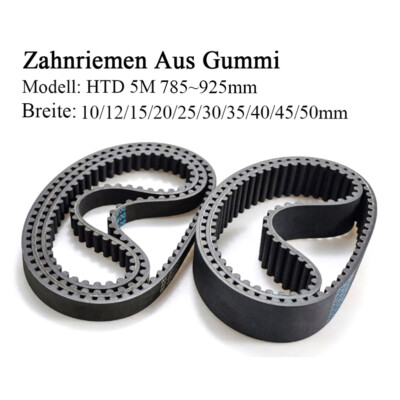 Breite 10mm 50mm Teilung 5mm HTD 5M Zahnriemen Gummi-Antriebsriemen 785mm 925mm