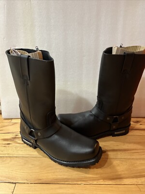 Milwaukee Leather Men's 11-Inch Square Toe Motorcycle Harness Boot, Sz. 15 Wide