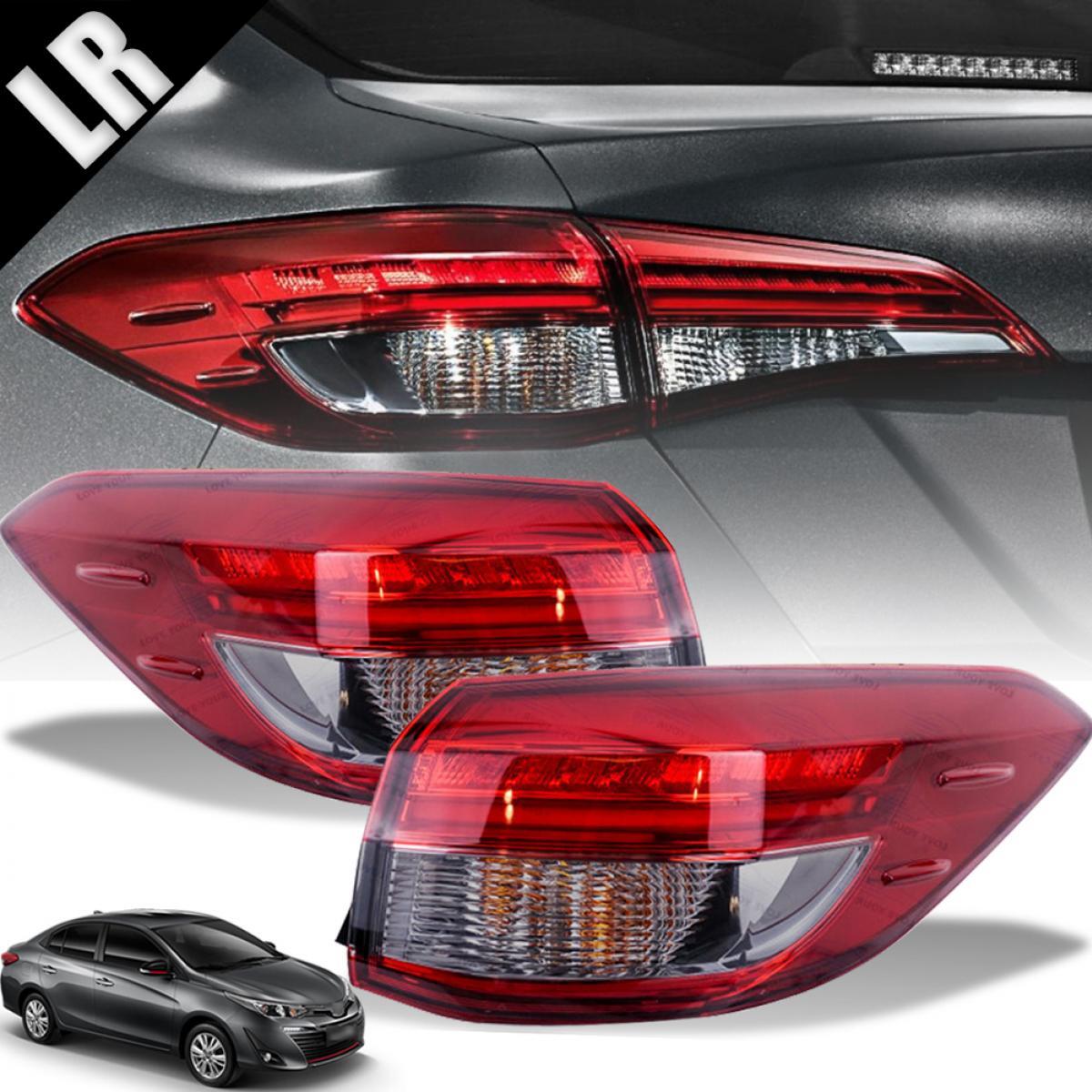 FOR 2017-19 TOYOTA YARIS SEDAN NSP152 PAIR LR TAIL LIGHT BLACK