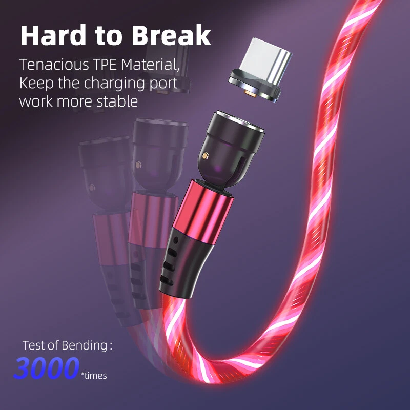 3‑in‑1 Magnetic LED Fast Charging Cable – USB‑C • Micro‑USB • IOS | 2.4 A - Image 4 of 4