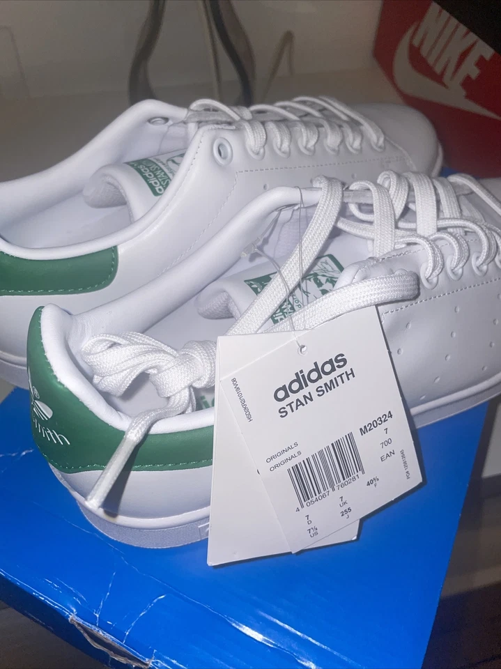 Adidas Original Stan Smith  Blanc-Vert Cuir - Photo 3/4
