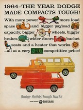 1964 Dodge Chrysler Truck Van Car Auto Vintage Print Ad Compact Motors Division 1964 Dodge Chrysler Truck Van Car Auto Vintage Print Ad Compact Motors Division