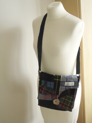 Vintage Arbroath Schottland Tartan Patchwork Messenger Bag Designer Norma Scothern