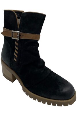 Miz Mooz Women's Whipstitch Cut-Out Ankle Boot Mandy Black