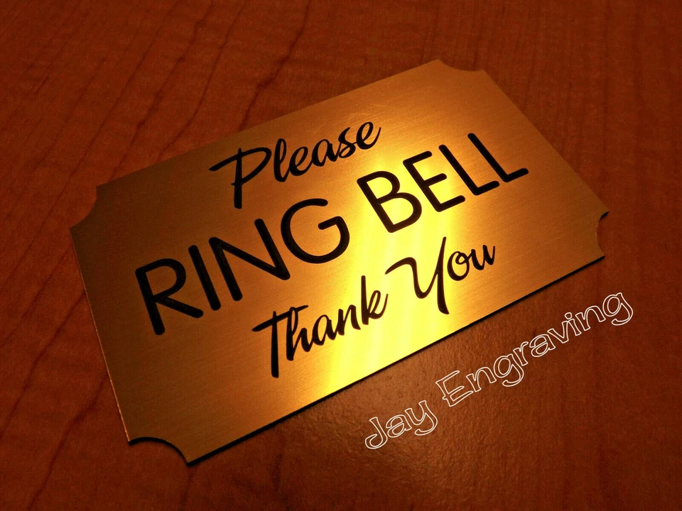 Engraved ~ Please RING BELL ~ Wall Door Sign Plate | Doorbell Home Office Plaque - Image 2 of 4
