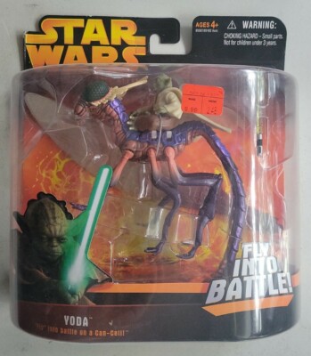 NEW HASBRO STAR WARS EPISODE 3 YODA FLY INTO BATTLE ACTION FIGURE! E45