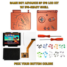 Game Boy Advance SP GBA SP IPS 101 LCD KIT W/ PRE CUT SHELL - Groudon Red