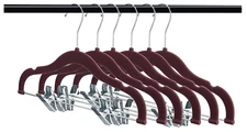 A1 Hangers 6 Pack Kids Hangers with Clips Chocolate (13" Length)
