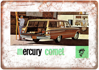 Vintage 1962 Mercury Comet 2-Door Station Wagon Ad Retro Look Metal Sign A11793