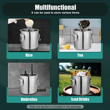12L Stainless Steel Cereal Rice Storage Container Bucket Airtight Canister + Lid