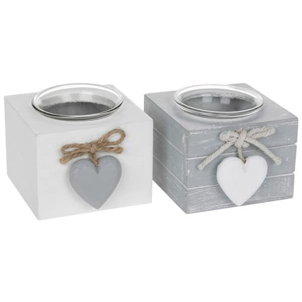 Joe Davies Set of 2 Provence Single Tealight Holders - Grey and...
