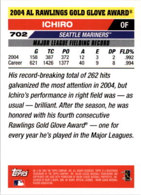 2005 Topps #702 Ichiro Suzuki GG - NM-MT | eBay