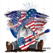 Sublimation Print Gnome USA July 4th Ready to Press Heat Transfer
