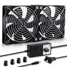 Big Airflow 2 x 120mm 240mm Computer Fan with AC Plug Cabinet Fan 110V 240V A...