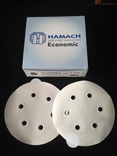 100 x HAMACH Schleifscheiben Economic Stickup klebend 6-Loch ∅ 150mm P320