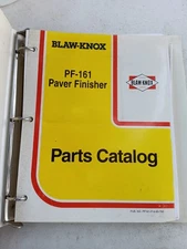 Blaw Knox PF-161 Asphalt Paver Finisher Factory Parts Catalog Manual