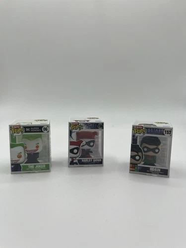 Funko Bitty Pop DC Lot of 3 The Joker #06 Harley Quinn #156 Robin #153 Mini