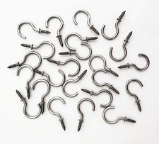 50 Pcs 304 Stainless Steel Screw Ceiling Hooks 7/8 Inch Cup Hook Screw-In Ligh