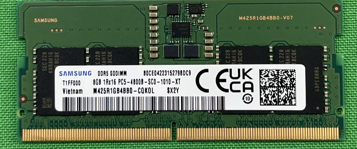 Samsung 16GB (8GB x 2) Set DDR5 4800MHz PC5-4800B 1Rx16 SODIMM