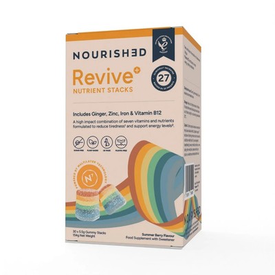 Nourished REVIVE Nährstoff-Stacks Vitamin B12, Zink & Eisen Gummies 30 Stk