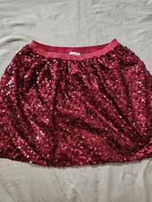 Cat  Jack Girls Sparkling Red Sequin Lined Skirt Sz XL 14/16 