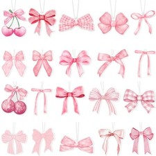 20 Pcs Bow Car Air Freshener Pink Bow Shape Aesthetic Hanging Car Coquette