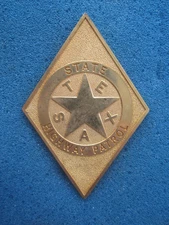 Vintage obsolete First issue 1930-1935 Brass Texas Highway Ranger Patrol badge
