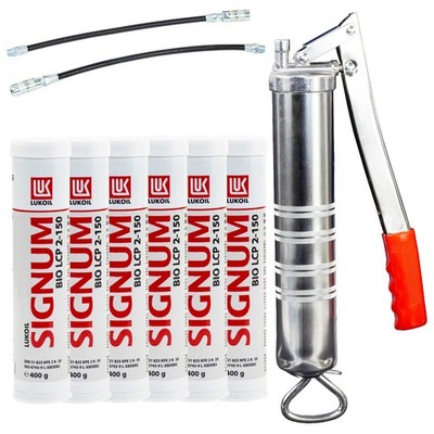 Lithium-Kalzium Fett Lukoil Signum BIO LCP 2-150 6 X 400g + Fettpresse BockTec