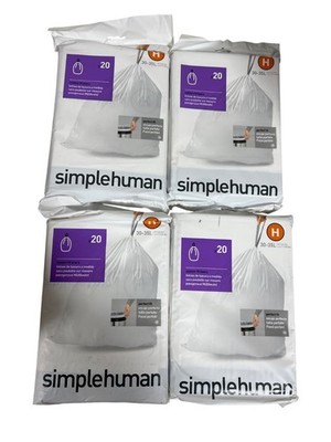 Simplehuman H Drawstring Custom Fit Trash Can Liners, 20-pk, 30-35-L (Lot 4)