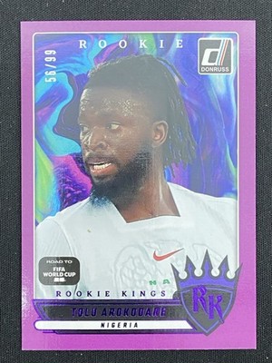 Tolu Arokodare 2025-26 Donruss Road to FIFA World Cup Rookie Kings Purple RC /99