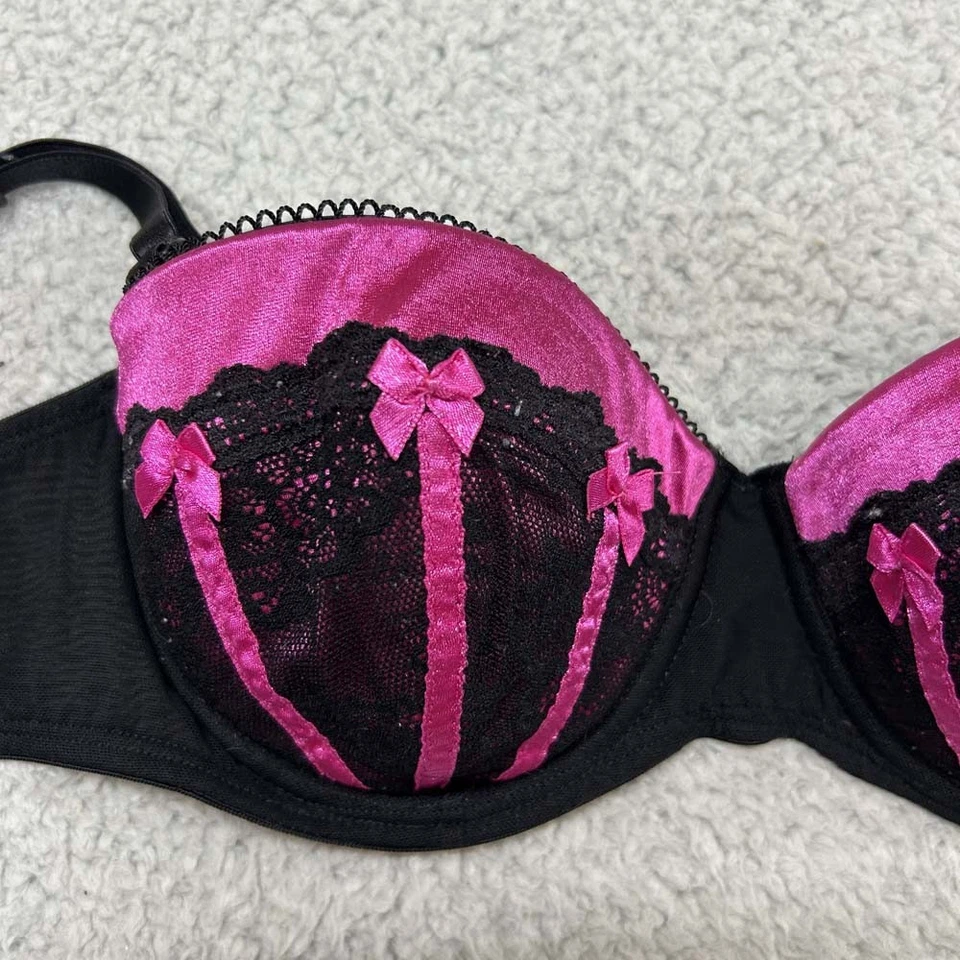 Smart & Sexy Bra 34B Demi Push up Lingerie Pink Black - Image 2 of 4