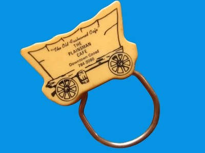 TRUE VTG PLAINSMAN CAFE NEBRASKA Cozad ADVERTISING KEYRING/KEYCHAIN/FOB  