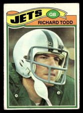 Richard Todd 1977 Topps Rookie Card #118 New York Jets. rookie card picture