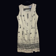 VTG Bicé Sag Harbor S Midi Sheath Dress Tribal Print Wearable Art Maximalist 90s