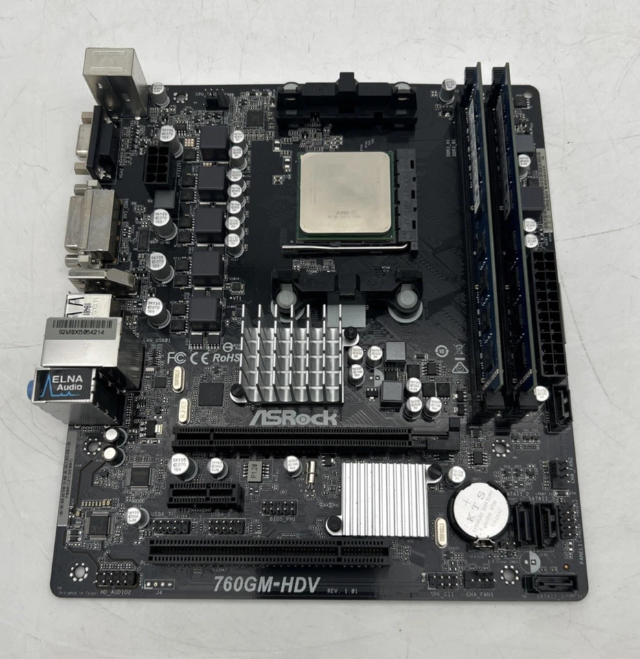 ASRock 760GM-HDV Motherboard w/ AMD FX FX-8350 4GHz CPU 8GB DDR3 RAM & IO - Image 2 of 4